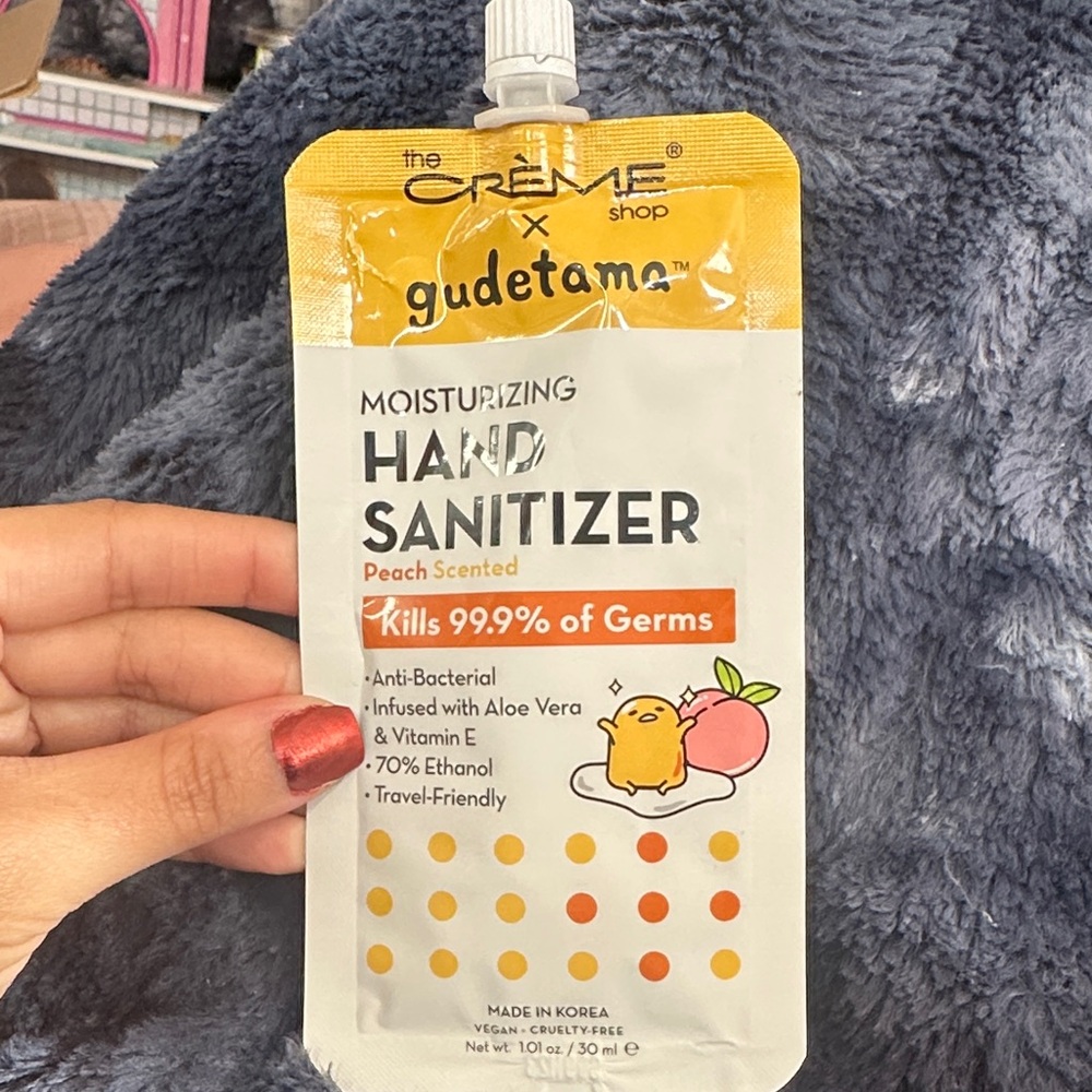 The Crème Shop Gudetama Peach Hand Sanitizer - Yellow and White
